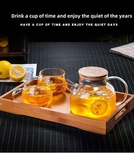 Handmade Clear High Borosilicate Glass Heat Resistant Teapot With Bamboo Lid <strong>Microwaveable</strong> Tea <strong>Kettle</strong> - Product Image 5