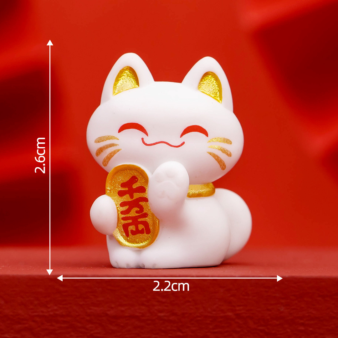 HEMOTON – 36 Figurines Chats Miniatures – Statues Résine 2,8 Cm – Maneki Neko – Déco Jardin, Maison De Poupée, Micro-Paysage