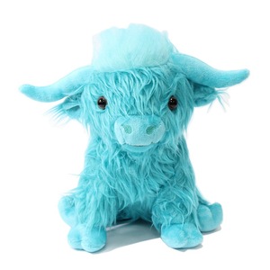 Blue Simulated Scottish <b>Cow</b> Plush Toy Cute Fairy Calf Made Cotton Custom Sizes for Baby Child's Birthday Christmas Gift - Product Image 5