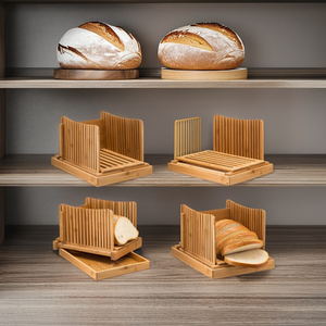 Trancheuse à pain pliable en bois de bambou réglable Youlike avec différentes tailles de tranchage planche à découper et magnétique pour couteaux - Product Image 3