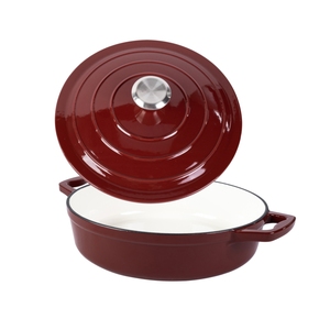 <span class=keywords><strong>Olla</strong></span> de hierro fundido esmaltado para mariscos, paella, <span class=keywords><strong>olla</strong></span> redonda poco profunda de hierro fundido con tapa - Product Image 5