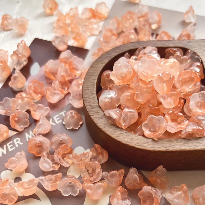 Lily of the Valley Glass Beads Bracelet Making Kit 30pcs Bag DIY Crystal Loose Beads Handmade Jewelry Craft Accessories