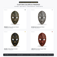 Masque en résine sculpté à la main avec motif de feuille, texture de grain de bois vert, art mural, objet de collection pour cosplay, décoration de fête masquée