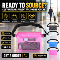 Pochette de taille pour téléphone en PVC transparent OEM personnalisée avec triple étanchéité, sangle réglable et quatre couleurs pour la natation, la pêche et les voyages