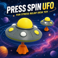Jouet anti-stress UFO rotatif imprimé en 3D, spinner à ressort, gadget de bureau, nouveauté, jouet spatial