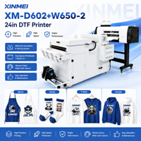 Imprimante DTF XM Commercial 2 têtes CMYK avec encre blanche pour transfert sur film PET, pour impression textile sur t-shirts et vêtements, têtes XP600/I3200