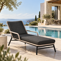 Chaise longue de luxe pour l'extérieur, chaise longue de patio, mobilier de piscine, lit de repos réglable pour villa, resort, hôtel