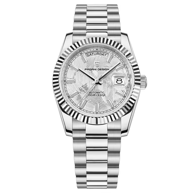 silvery white