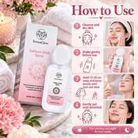 Brume Tonique Visage Fermentée au ADN de Saumon Sauvage PDRN Micro-encapsulé, Raffermissante, Anti-âge, Lissante Rides, Hydratante et Réparatrice