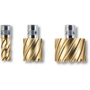 ดอกสว่านเจาะเหล็ก QI Crown Metal Core ขนาด 42 มม. HSS เคลือบ TINCN สำหรับเหล็ก แบบมือขวา มาตรฐานเมตริก - Product Image 1