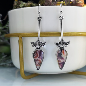 Orecchini Pendenti Boho a Forma di Foglia con Dettagli in Vetro, Accessori Moda Vintage per Donne - Product Image 3
