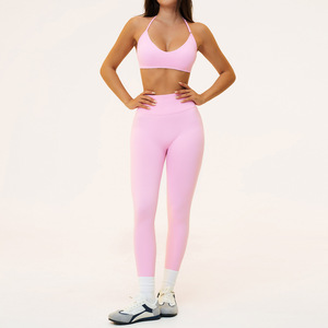 Ensemble de yoga 2 pièces personnalisé à séchage rapide, effet ventre plat, tie-dye, ultra doux pour femme, idéal pour la course à pied - Product Image 2