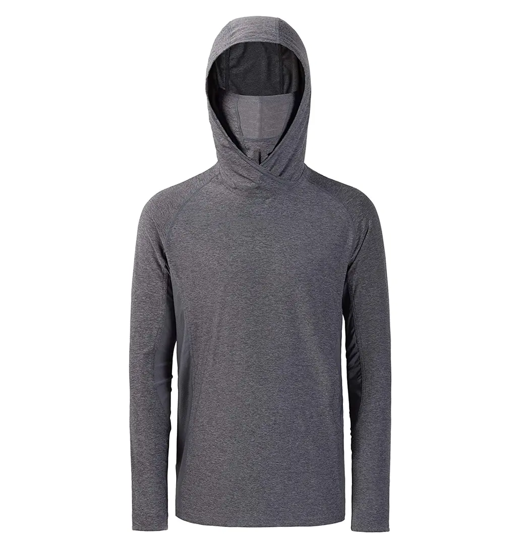 Wholesale Custom Premium Men's Long Sleeve Fishing Shirt with Masked Neck Gaiter Hoodie Unisex