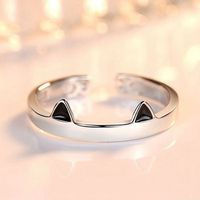 Anneau d'oreilles de chat mignon pour filles femmes réglable en forme de chat ouvert rose anneau de doigt chaton cadeau pour animaux de compagnie bijoux pour les amoureux des chats