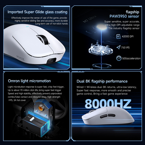 MCHOSE M7 Three Mode <b>Mouse</b> Lightweight Non Porous Wired Wireless 2.4GHz Blue Tooth Battery Powered Office Competition Gaming Mou - Product Image 5