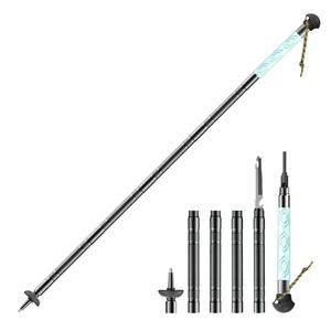 Bastón de Senderismo de Aleación de Aluminio G04-D, Plegable en 4 Secciones, Multifuncional, con Punta Metálica, para Trekking al Aire Libre, Venta Internacional - Product Image 1