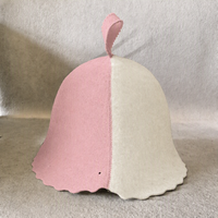 Chapeau de sauna traditionnel en feutre de laine de mouton blanc et gris pour spa et hammam, vente en gros