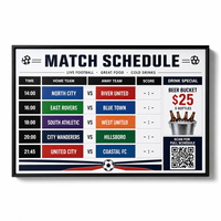 Tableau d'affichage LED magnétique personnalisé pour l'horaire des matchs de football, idéal pour les bars sportifs, les zones de supporters, les pubs et les tournois de football