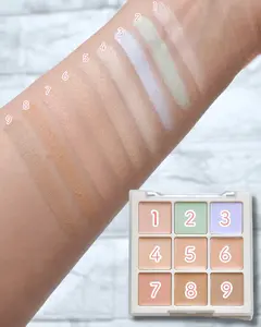 Paleta <span class=keywords><strong>de</strong></span> <span class=keywords><strong>corrector</strong></span> cremoso <span class=keywords><strong>de</strong></span> 9 sartenes <span class=keywords><strong>de</strong></span> etiqueta privada Cobertura completa Maquillaje facial <span class=keywords><strong>Corrector</strong></span> <span class=keywords><strong>de</strong></span> color Crema iluminadora para el <span class=keywords><strong>contorno</strong></span> <span class=keywords><strong>de</strong></span> los <span class=keywords><strong>ojos</strong></span> - Product Image 2