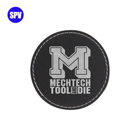 Patch en cuir gravé au laser, rond, avec fermeture auto-agrippante, pour gravure laser, patch pour chapeau gravable au laser, cuir PU