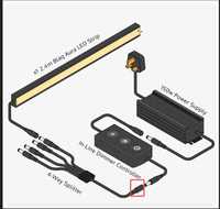 Lumière LED murale étanche IP67 24V, lumière néon noire 2700K/3000K/4000K/6500K en option, angle de faisceau 120°, 11W, garantie 5 ans