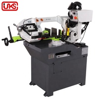 Scie à ruban métallique HX-260G avec tête pivotante de 0 à 60 degrés, moteur à double vitesse, système de refroidissement pour tuyaux en acier, profilés et bandes en aluminium