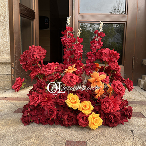 Tốt Nhất Người Bán Nhân Tạo Hoa Hồng Delphinium Lối đi Hoa Cưới Sắp Xếp Màu Đỏ Lối đi Hoa Runner Cho Tổ Chức Sự Kiện Đảng - Product Image 1
