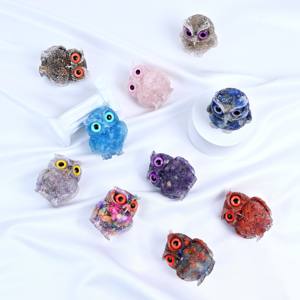 <span class=keywords><strong>Livraison</strong></span> rapide énergie de guérison naturelle hibou ornement mignon résine cristal <span class=keywords><strong>gravier</strong></span> puces pour Souvenir et cadeau décoration - Product Image 3