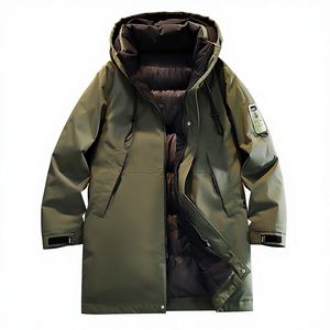 Blouson bomber mi-long pour homme, hiver, nouveau, à capuche, épaissi, coupe-vent, chaud, <span class=keywords><strong>style</strong></span> STREETWEAR, motif cœur - Product Image 1