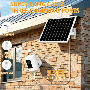 Paquete de 4 Paneles Solares IBC de Alta Eficiencia de 8W, 3 Puertos USB-C, Micro USB DC, IP65 Impermeable, Cable de 9.5 pies, Ajustable 360° - Product Image 3