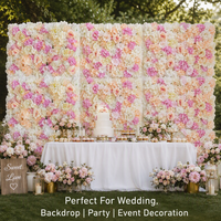 Panel de Flores Artificiales Multicolor al por Mayor, Pared de Flores de Seda de Rosa y Peonía para Fondo de Boda, Fiesta, Cabina de Fotos, Eventos y Decoración del Hogar