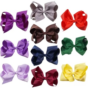 Buatan tangan gadis rambut busur berbagai macam warna poliester Grosgrain pita klip rambut untuk anak-anak dan bayi aksesoris - Product Image 5