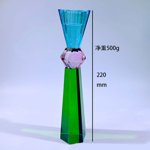 Temizle taşınabilir kristal mumluk ev dekorasyon için kesim cam şamdan için yemek masası zarif fener & kavanoz tutucu - Product Image 6