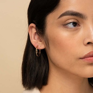 Milkkye nuevos pendientes de aro de media luna de plata 925 minimalistas joyería de moda para fiesta o regalo - Product Image 2