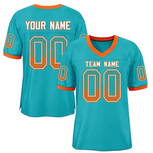 2024 maillot de rugby nouveau Design 100% tissu polyester col en v chemises de sport personnalisées vêtements de football rétro américain - Product Image 1