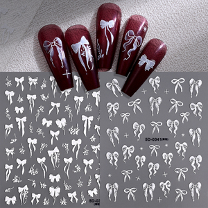 Autocollants pour <span class=keywords><strong>manucure</strong></span> française 5D, ruban coloré néon, nœud papillon, cœur d'amour, autocollants pour ongles, autocollants pour ongles autocollants - Product Image 4