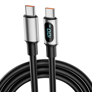 Haute qualité 100W 5A USB-A à C Type C à Type C PD câble de charge rapide pour Huawei <span class=keywords><strong>iPhone</strong></span> 14 15 affichage numérique câble USB <span class=keywords><strong>alimentation</strong></span> - Product Image 1