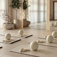 Kit d'entraînement à domicile personnalisé beige avec anneau de Pilates, mini-ballon et 3 bandes de résistance pour les fessiers – Kit essentiel de Pilates pour femmes, idéal pour la gym et le fitness