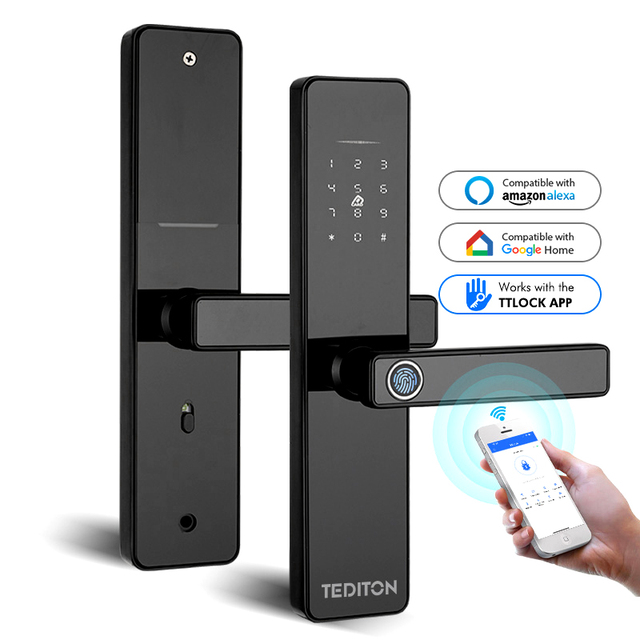 Fechadura Digital TTlock American Indoor Fingerprint Smart Door Lock Electronic Intelligent Door Locks Smart for Wooden Doors