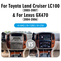 NaviHua Nouveau design d'autoradio Android avec écran de contrôle du climat pour Toyota Land Cruiser LC100, mise à niveau de la navigation CarPlay