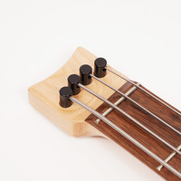 Guitare basse sans tête 24 frettes 4 cordes noire mate corps rond à découpe simple forte puissance