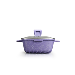 Cuisine professionnelle carrée en aluminium grande cuisine pas cher <span class=keywords><strong>rose</strong></span> <span class=keywords><strong>camping</strong></span> revêtement céramique antiadhésif ensemble de casseroles en <span class=keywords><strong>granit</strong></span> avec logo - Product Image 5