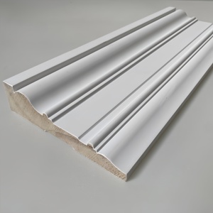 Plinthes décoratives en bois massif, design moderne, blanches, apprêtées, imperméables, pour usage intérieur - Product Image 1