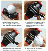 360 °   Outil de marquage de ligne de balle de golf rotatif avec stylo pour un alignement précis du putting - Accessoires de golf en plastique de haute qualité