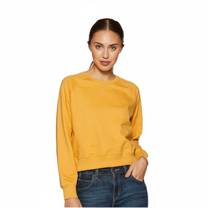 Sudadera Corta de Mujer con Forro Polar y Mezcla de Algodón, Cuello Redondo, Corte Regular, Estilo Casual, Manga Larga, para Otoño, Primavera e Invierno - Product Image 1