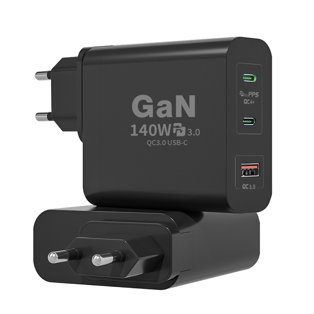 EU Plug PD Charger 140W High Power GaN Wall Fast Charger 3 Port 2C1A USB C QC3.0 Mobile Phone Travel Adapter Chargers