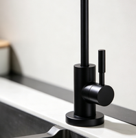 Robinet de cuisine moderne noir mat en acier inoxydable 304, accessoires de purificateur d'eau, robinet d'eau à 1 voie, robinet d'eau RO certifié NSF