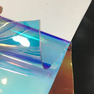 2024 new products pvc transparent holographic lamination film for Notebook cover and bags