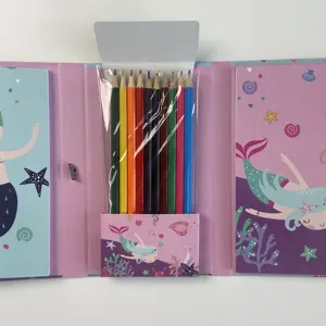 Wholesale Custom DIY Mermaids Three-Fold Coloring Set With Elastic Band