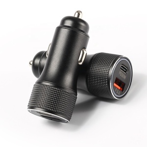 48W USB Car <span class=keywords><strong>Charger</strong></span> Adapter QC3.0 18W PD 30W cung cấp điện nhanh chóng sạc Type-C 2 cổng điện thoại sạc tương thích phổ ổ cắm - Product Image 3